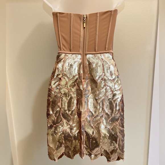Gold mini dress with corset top | x-small - Picture 5 of 5